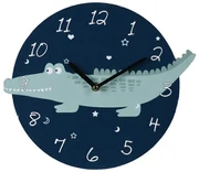 Detské nástenné hodiny Crocodile, modrá