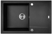 Laveo Megalo, 1-komorový granitový drez 780x500x185 mm, čierna škvrnitá, LAV-SBE_711T
