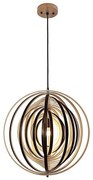 Drevený luster na lanku 1xE27/60W/230V pr. 50 cm masív/dýha/kaučukovník