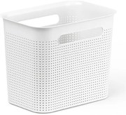 Úložný box s rúčkami BRISEN 7l, 26x18x21cm, biely S vekom / Bez veka: Bez veka