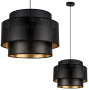 Závesné svietidlo Asti, 1x čierne PVC tienidlo, (fi 40cm), g