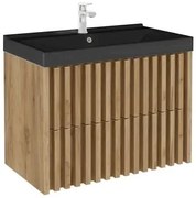 Kúpeľňová skrinka s umývadlom SAT Delano 80x46 cm dub mat DELANO80ZDUMB