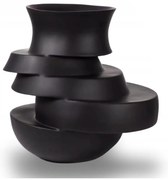 Váza 38x33x36 cm zo živice/matná čierna