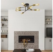 Searchlight 8048-8BK - Prisadený luster ARMSTRONG 8xE27/60W/230V mosadz