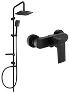 Mexen Sven sprchový set s dažďovou sprchou a sprchovou batériou Royo, čierna matná, 72240262-70