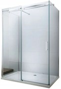 Mexen Omega, 3-stenný sprchovací kút s posuvnými dverami 150 (dvere) x 80 (stena) cm, 8mm číre sklo, chrómový profil, 825-150-080-03-00