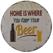 Ceduľa Home Is Where Beer