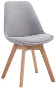 Stolička Borne V2 - látka, drevené nohy natura - Sivá