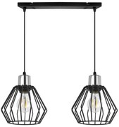 Závesné svietidlo Nuvola 4, 2x čierne drôtené tienidlo, ch