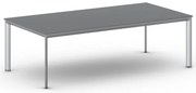 Rokovací kancelársky stôl PRIMO INVITATION, 240x120 cm, sivostrieborná podnož, grafit