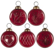 Ib Laursen Vianočná ozdoba Flat Red Gold Engraving Typ C