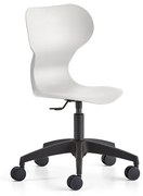 Stolička BRIAN, výškovo nastaviteľná, s kolieskami, svetlošedá