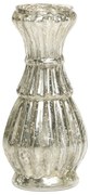 Ortuťová antik sklenená dekoračná vázička Vallia - Ø 6*13 cm