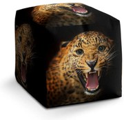 Taburet Cube gepard 2, žltá / čierna