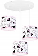 Detské závesné svietidlo Minnie, 3x textilné tienidlo so vzorom, o