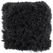 Tmavo šedý / čierny vankúš z ovčej kože - 40 * 40 * 10cm
