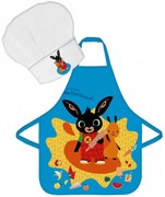 Chlapčenská / detská zástera s kuchárskou čiapkou Zajačik Bing - motív Yummy delicious! - 2 diely