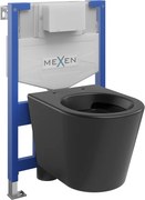 Mexen podomietkový WC systém Felix XS-F s WC misou Rico, čierna matná - 6803372XX85