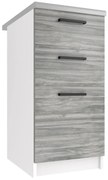 Kuchynská skrinka Belini spodná so zásuvkami 40 cm šedý antracit Glamour Wood s pracovnou doskou  TOR SDSZ40/0/WT/GW/0/B1