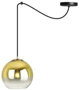 Závesné svietidlo Bergen Gold Spider, 1x zlaté/transparentné sklenené tienidlo (fi 20cm)