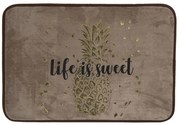 Champagne kúpeľňová predložka so zlatou potlačou Life is sweet - 60 * 40 * 1 cm