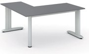 Rohový kancelársky písací stôl PRIMO FLEXIBLE, 160x160 cm, grafit