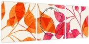 Obraz - Oranžové lístie (s hodinami) (90x30 cm)