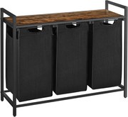 Koš na prádlo Vasagle Ovules 114 l černý/hnědý