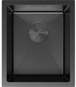 Mexen Trixo, 1-komorový nerezový drez 370 x 440 mm, čierna, 6412371000-70