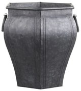 Dekoračný plechový antik kvetináč s uchami - 26*24*30 cm