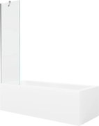 Mexen Cubik obdĺžniková vaňa 150 x 70 cm s obkladom a 1-krídlovou sprchovou zástenou 50 cm, Transparentné, Chrómová - 550315070X