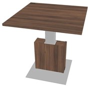Výškovo nastaviteľný rokovací stôl Verno+ 120 x 120 cm, orech