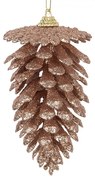 Vianočná medená umelá trblietavá dekorácia šiška - Ø 7*13 cm