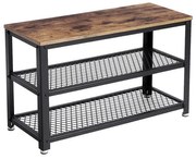 Vasagle Lavica do predsiene s priestorom na topánky INDY, 73x30x45cm, hnedá/čierna