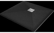 Mexen Stone+ kompozitná štvorcová sprchová vanička 70 x 70 cm, Čierna - 44707070