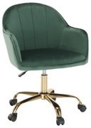 Kancelárske kreslo, Velvet látka zelená/zlatá, EROL