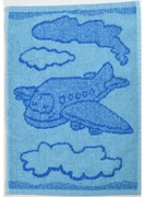 Detský uterák BEBÉ lietadlo modrý 30x50 cm