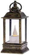 Lampáš s LED sviečkou Cremona medená, 6 x 13 cm