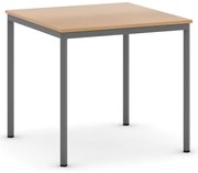 Jedálenský stôl, 80x80 cm, tmavo sivá podnož, buk