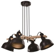 Candellux Čierny závesný luster Reno pre žiarovku 4x E27 34-78155