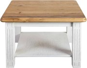 Biely konferenčný stolík do obývačky z masívu, 80x80x50 cm