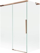 Mexen Rox, L posuvná 2-krídlová vaňová zástena 120 + 70 x 150 cm, 8mm číre sklo, ružové zlato profil, 8C9L-120-070-60-00
