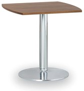 Konferenčný stolík ZEUS II, 66x66 cm, chrómovaná podnož, orech