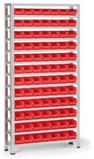 Regál s plastovými boxmi BASIC, 1730 x 850 x 300 mm, 84x box A