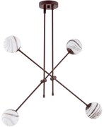 Argon 1842 - Luster na tyči ABSOS 4xE14/7W/230V alabaster hnedá