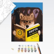 Maľovanie podľa čísiel pes s knihou