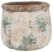 Dekoratívny béžovo-zelený antik terakotový džbán Teracci - Ø 16*13 cm