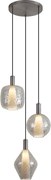 Dizajnová závesná lampa Gun Metal 3-svetelná - Ard