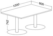 Konferenčný stôl ProOffice 80 x 120 x 74,2 cm, buk