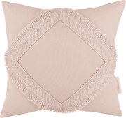 Boho štvorcový čipkový vankúš púdrovo ružová 40x40 cm
